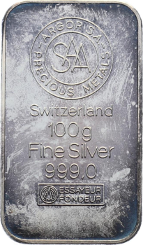 100 Gramm Silberbarren Argor SA - Chiasso / Precious Metals